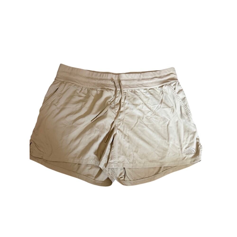 The North Face Aphrodite Shorts Womens L Khaki Tan FlashDry Hiking Stretch - Picture 1 of 7